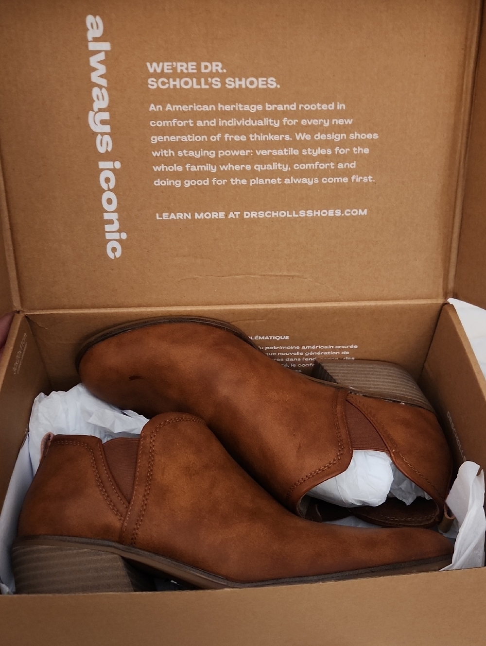 Dr. Scholl's Brown Low Heel Ankle Tan Booties